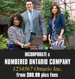 Incorporate Numbered Ontario Company