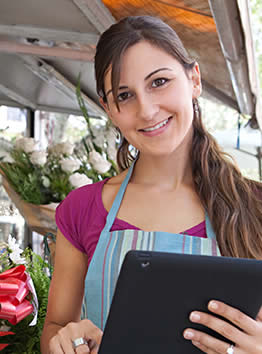female flower shop owner
